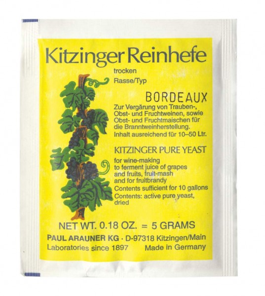 Trockenhefe Kitzinger Bordeaux für 50 l