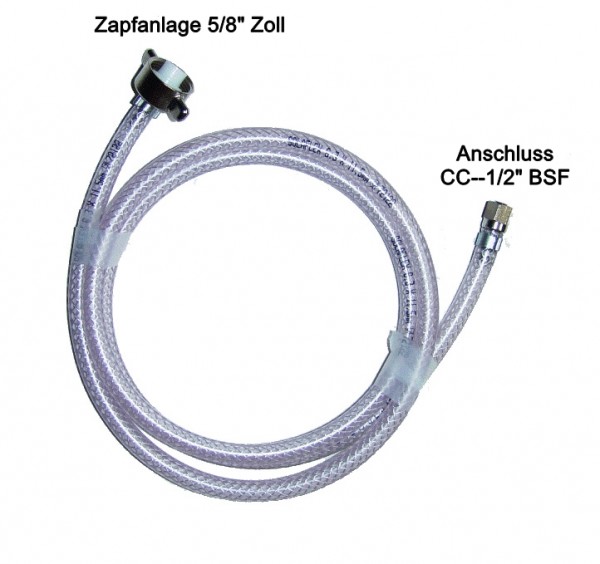 Bierschlauch 1,5m zu Zapfanlage1x 5/8 Zoll mit CC-Getränkeanschluss