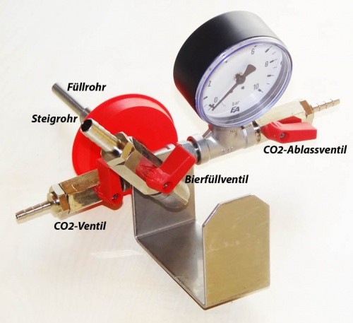 Gegendruck-Flaschenfüller mit Manometer