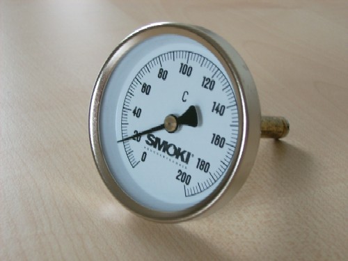 Thermometer 0-200°C mit Montagezubehör