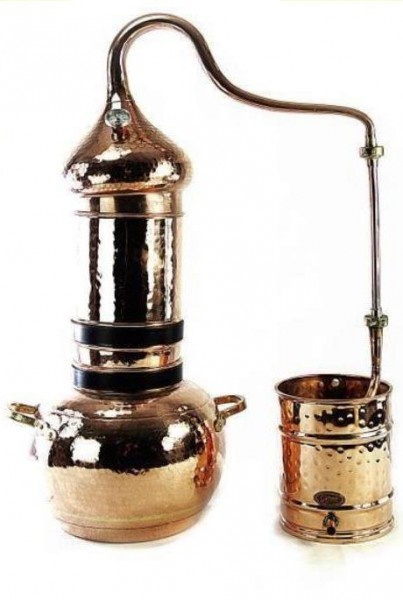 Dekorative Destillieranlage, Kolonnenbrennerei 3L & Thermometer