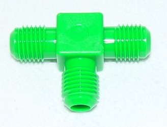 Adapter, Verbindungs-T-Stück 3x NC, 7/16&quot; UNF grün PVC