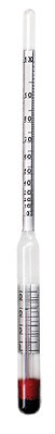 Alkoholmeter 0-100 vol% mit Thermometer