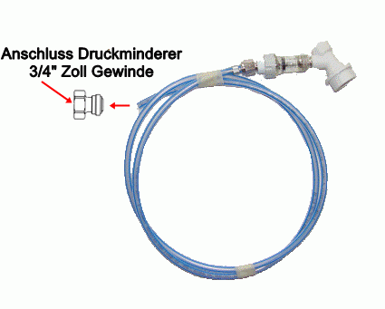 CO2-Schlauch John Guest 1,5m zu Zapfanlage mit NC-CO2-Kupplung