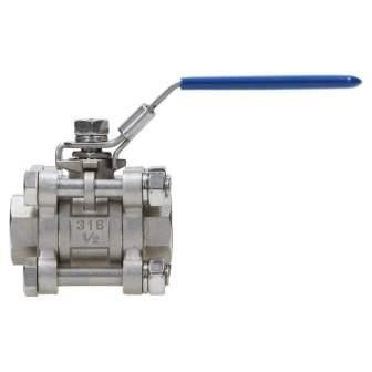 Kugelhahn dreiteilig aus Edelstahl 